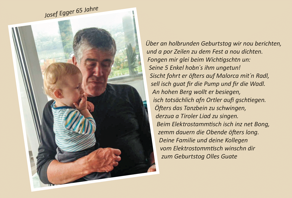 Josef Egger 65 Jahre