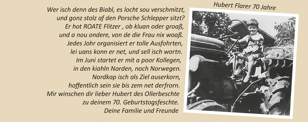 Hubert Flarer 70 Jahre