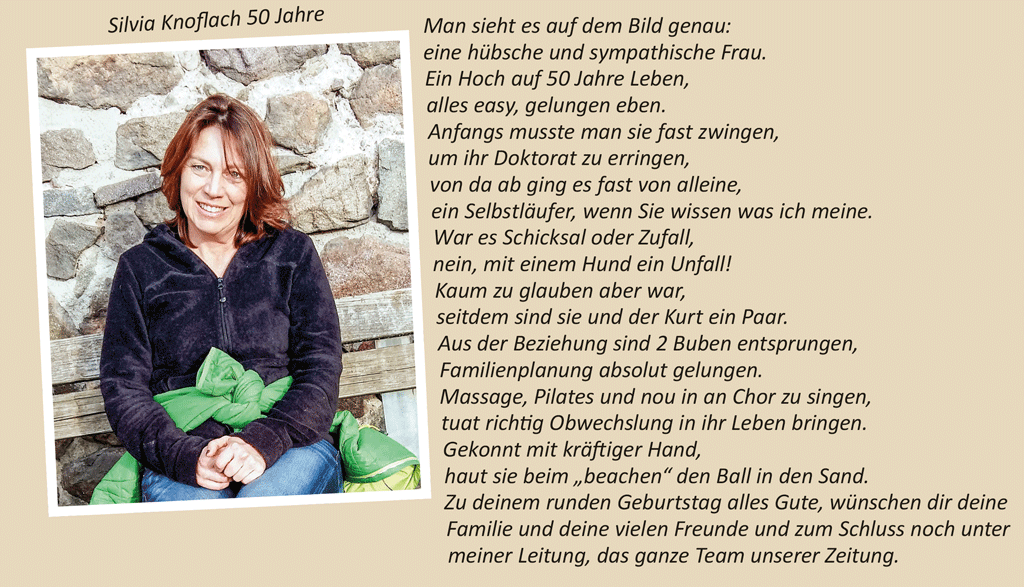 Silvia Knoflach 50 Jahre