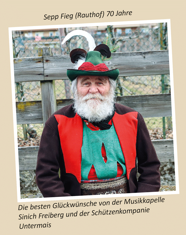 Sepp Fieg (Rauthof) 70 Jahre
