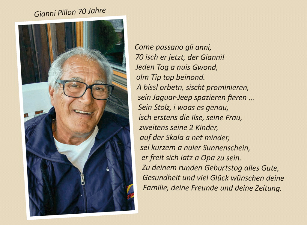 Gianni Pillon 70 Jahre