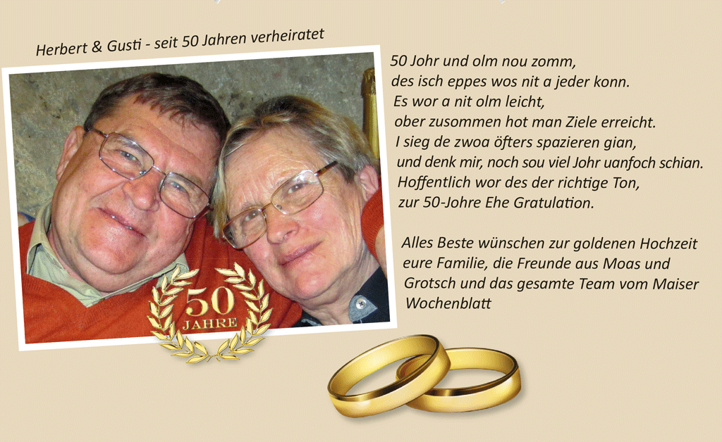 Herbert und Gusti seit 50 Jahren verheiratet