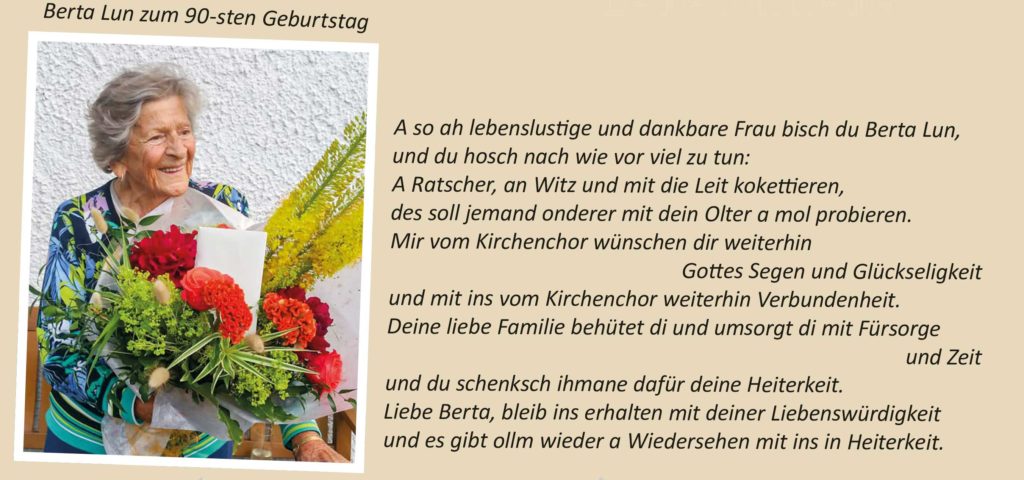 Berta Lun zum 90-sten Geburtstag
