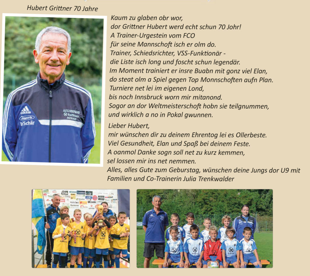 Hubert Grittner 70 Jahre
