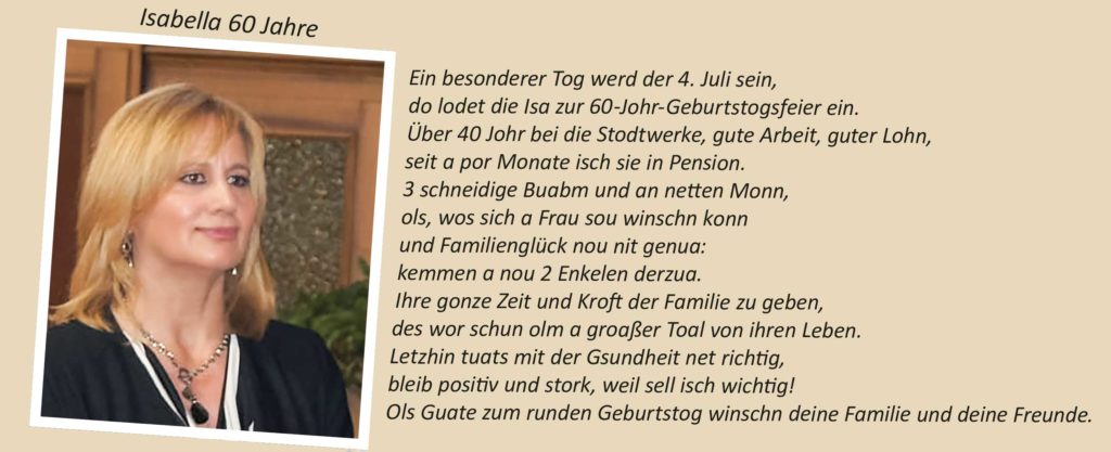 Isabella 60 Jahre