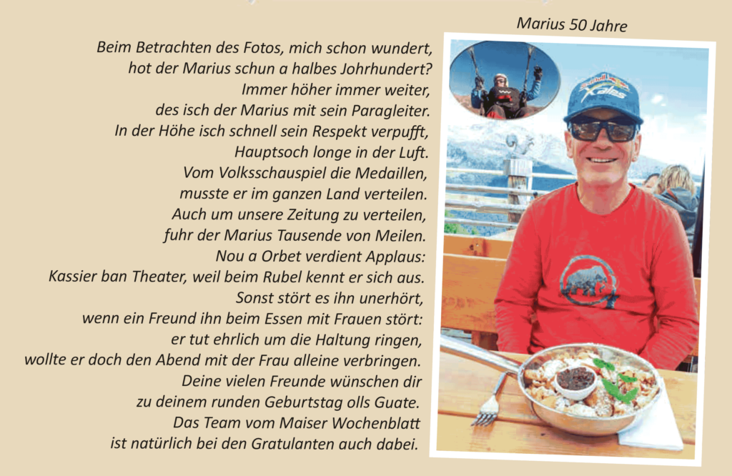 Marius 50 Jahre